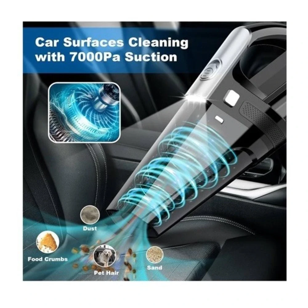 Car Vacuum, Portable Vacuum Cleaner with Powerful 7000PA Suction, DC 12V Power 1